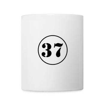 NUMMER 37 Siebenunddreißig Geburtstag Geschenk - Tasse - Weiß - Vorne