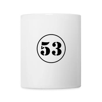 NUMMER 53 Dreiundfünfzig Geburtstag Geschenk - Tasse - Weiß - Vorne