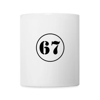 NUMMER 67 Siebenundsechzig Geburtstag Geschenk - Tasse - Weiß - Vorne