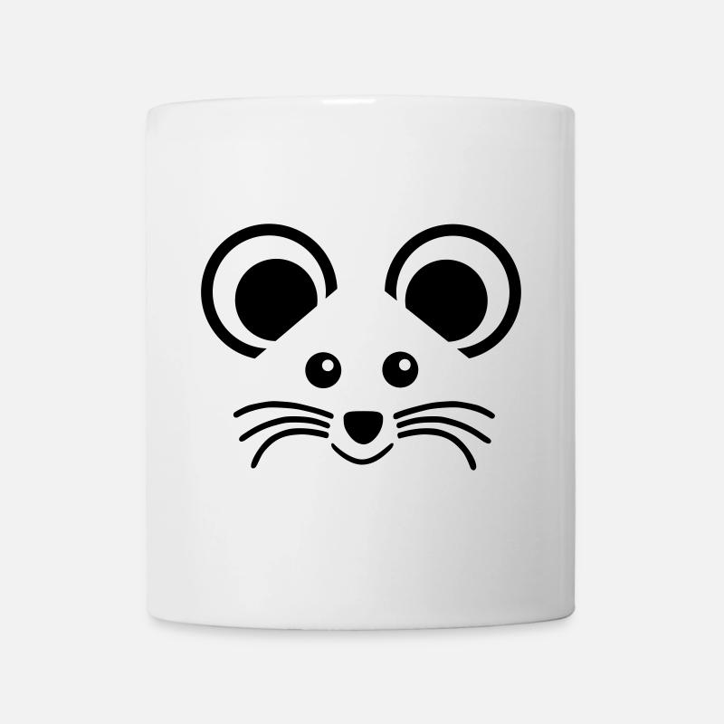 ★ Designfarben änderbar ★ Gesicht eines Mäuschens - Tasse - Weiß