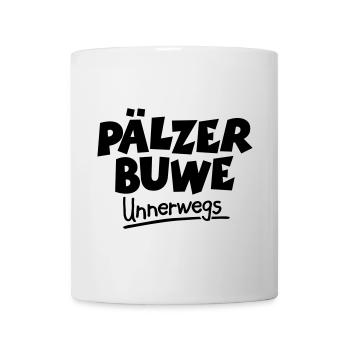 Pälzer Buwe Unnerwegs - Pfälzer Männer auf Tour - Tasse - Weiß - Vorne