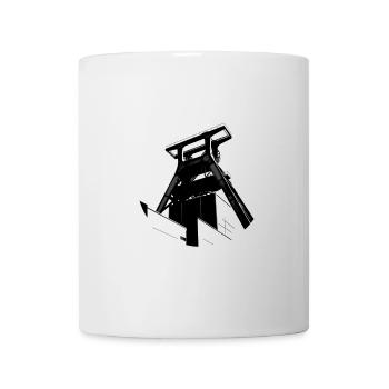 Förderturm Zeche in Schwarz Weiß - Tasse - Weiß - Vorne