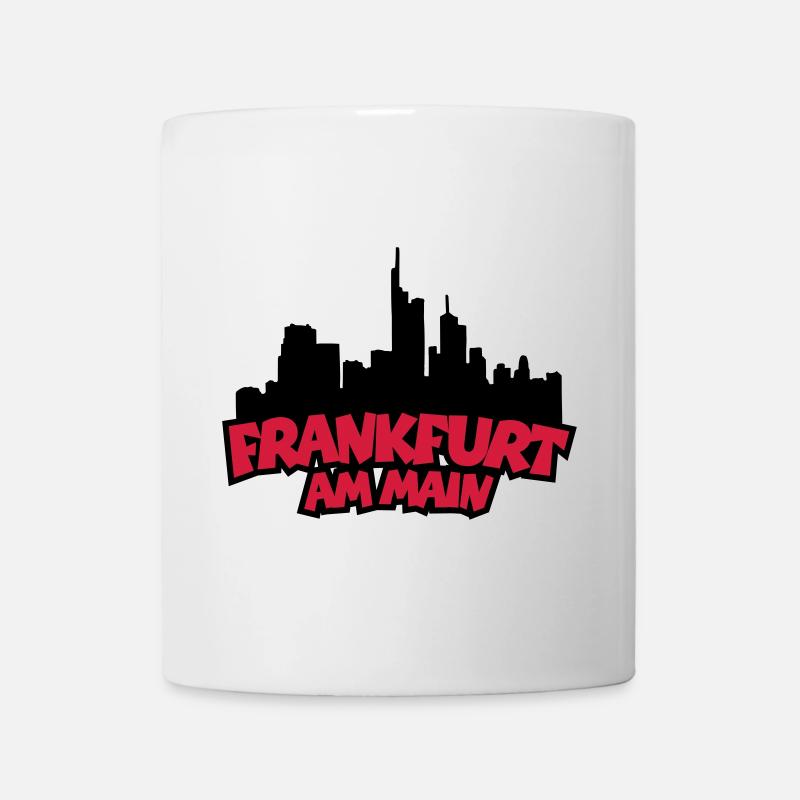 Frankfurt Skyline (Black / Red) - Mug - white