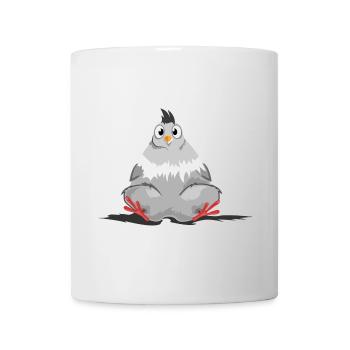dicke Taube lustig Symbol Huhn Comic Hühner icon - Tasse - Weiß - Vorne
