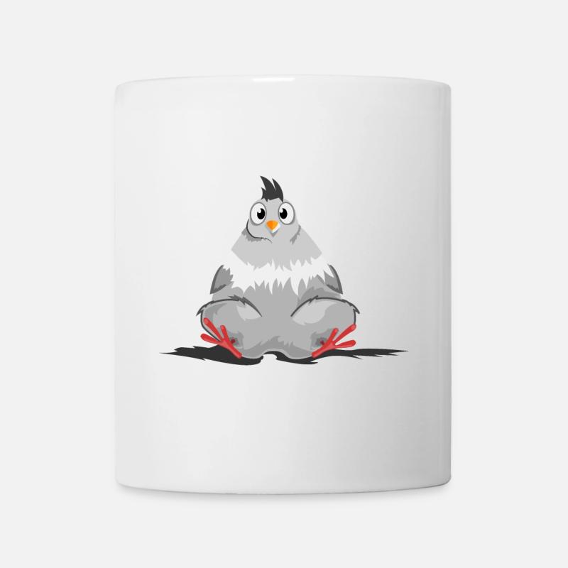 Grosse colombe drôle icône poulet dessin animé poulets icône - Mug blanc - blanc