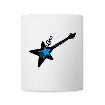 Rock-Gitarre mit Musik-Note - Tasse - Weiß - Vorne