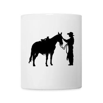 Frau mit Pferd - Tasse - Weiß - Vorne
