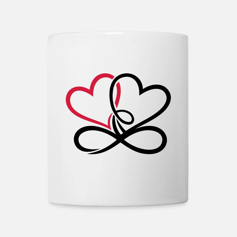 Zwei Herzen Infinite Love Unendliche Liebe - Tasse - Weiß