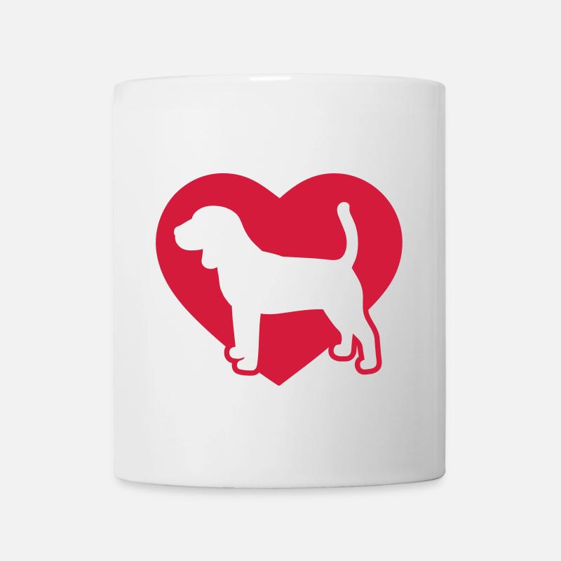 Beagle heart icon - Mug - white