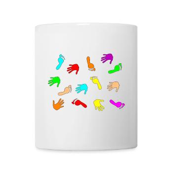 Bunte Hände & Füße - Tasse - Weiß - Vorne