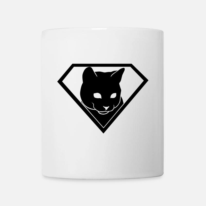Chat super-héros dans le bouclier | Emblème Supercat - Mug blanc - blanc