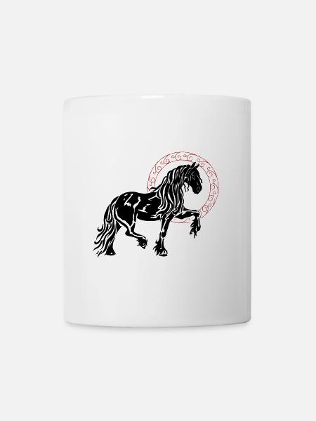 Friese Pferd Stolz Lustig Kreis Elfisch Geschenk - Tasse - Weiß