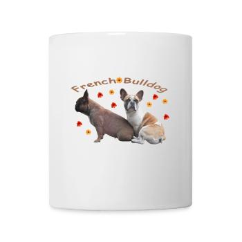 Français Fleurs de bouledogues - Mug blanc - blanc - Devant