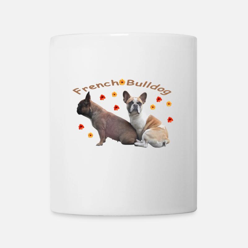 Français Fleurs de bouledogues - Mug blanc - blanc
