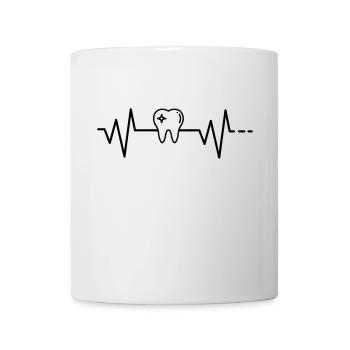 Battement de coeur dent, docteur, dentiste, médecine, dents - Mug blanc - blanc - Devant