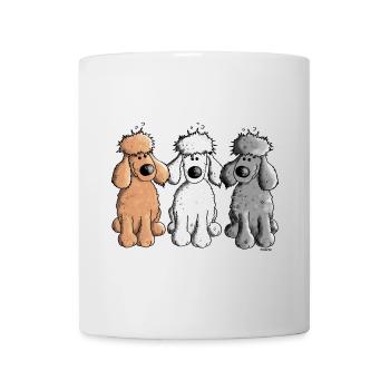 Pudel Trio - Hund - Hunde - Tasse - Weiß - Vorne