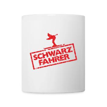 Schwarze Piste Schwarzfahrer Skifahrer Skifahren - Tasse - Weiß - Vorne