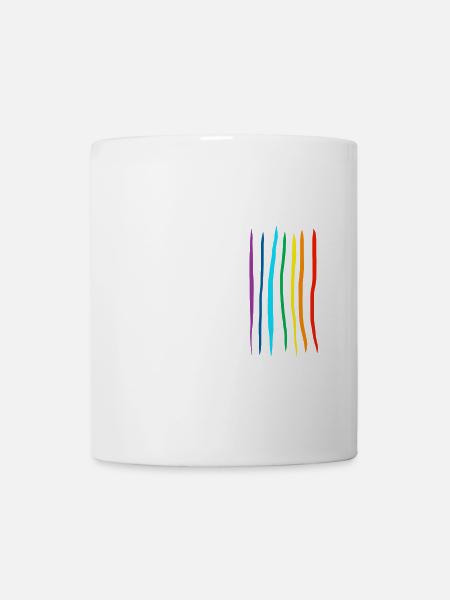 Regenbogen fancyneedle - Tasse - Weiß