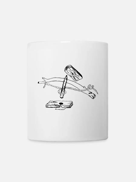 1er BowDrill - Feuerbohrset - Tasse - Weiß