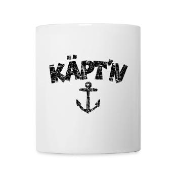 Käpt'n Anker Vintage (Schwarz) Kapitän Boot Segeln - Tasse - Weiß - Vorne