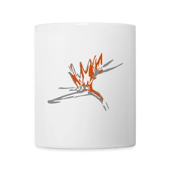 Blume, Papageienblume, Paradiesvogel blume - Tasse - Weiß - Vorne