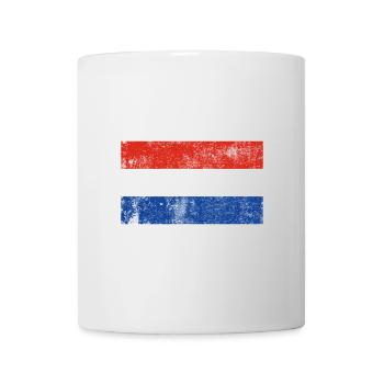 Flagge Niederlande Fahne Grunge Retro Vintage - Tasse - Weiß - Vorne