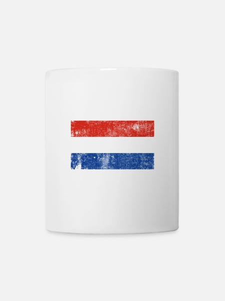 Flag Netherlands Flag Grunge Retro Vintage - Mug - white