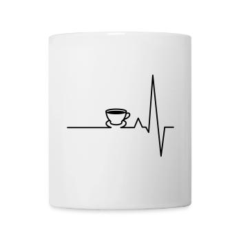 EKG Kaffee Herzschlag - Tasse - Weiß - Vorne