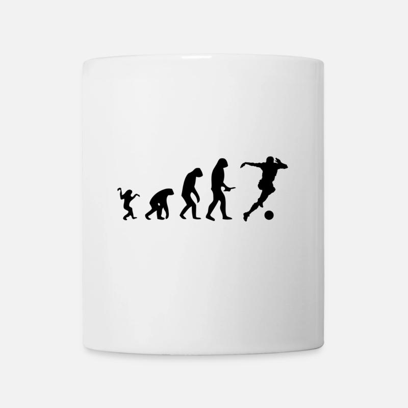 Evolution de l'homme au footballeur - Mug blanc - blanc