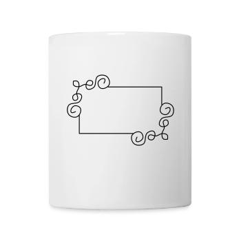 Rahmen mit Schnörkel Ornament Muster Dekoration - Tasse - Weiß - Vorne
