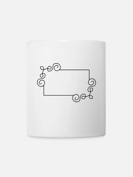 Rahmen mit Schnörkel Ornament Muster Dekoration - Tasse - Weiß
