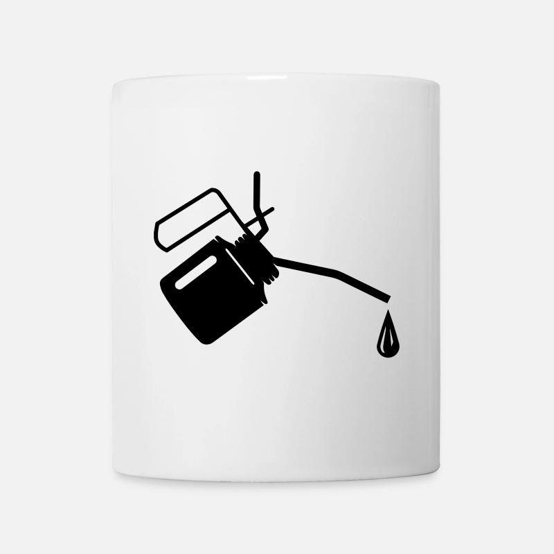 Ölkännchen mit einem Tropfen Öl - Tasse - Weiß