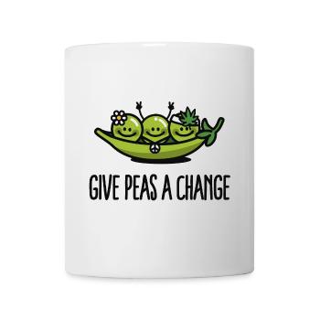 Give peas / peace a change hippies - Tasse - Weiß - Vorne