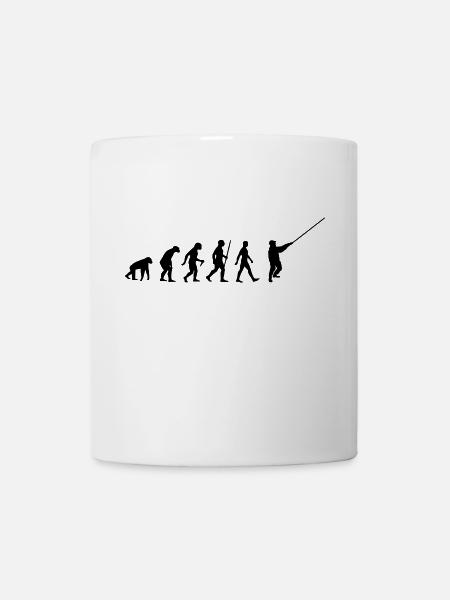 Evolution Angeln Angler Angel Angelrute Fischer - Tasse - Weiß