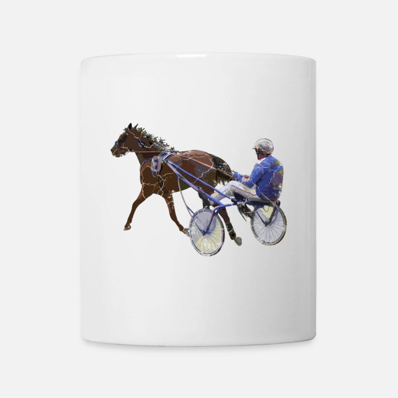 Cadeau de course de chevaux de course au trot - Mug blanc - blanc