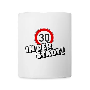 Tempo 30 in der Stadt Tempolimit - Tasse - Weiß - Vorne