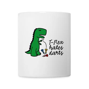 T-Rex hates darts - darts - darts player dinosaur - Mug - white - Front