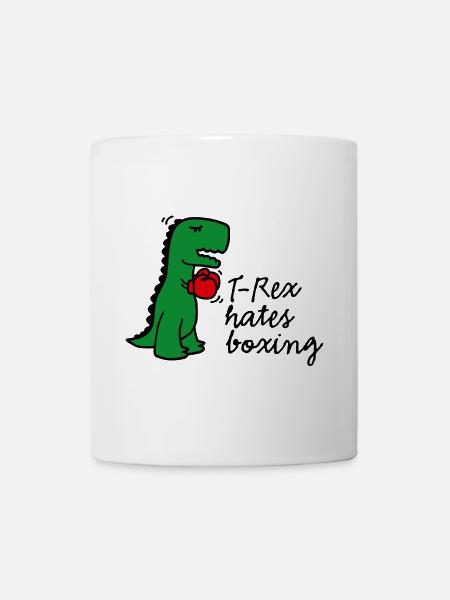 T-Rex hates boxing Boxen Boxhandschuhe - Tasse - Weiß
