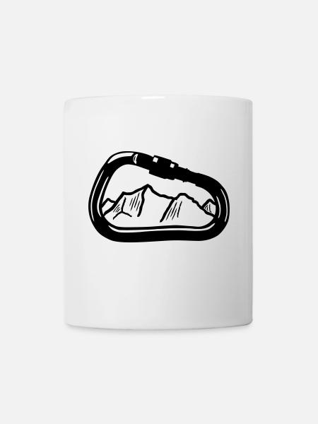 Karabiner und Berge, Klettern - Tasse - Weiß