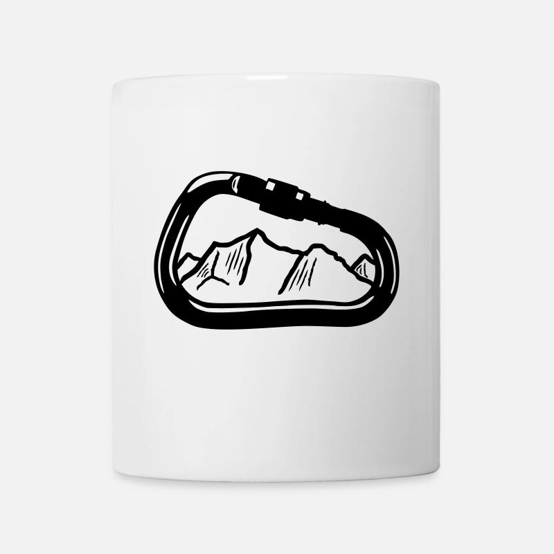 Karabiner und Berge, Klettern - Tasse - Weiß