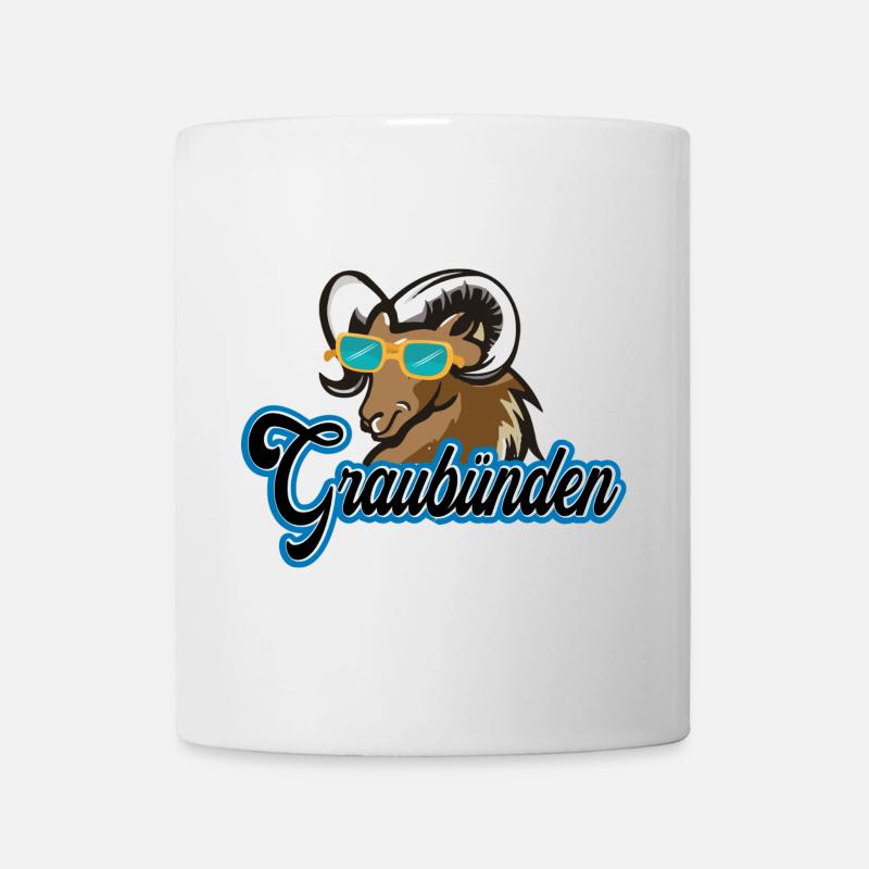 Graubünden Steinbock Stil - Tasse - Weiß
