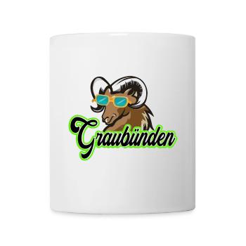 Graubünden ibex with sunglasses - Mug - white - Front