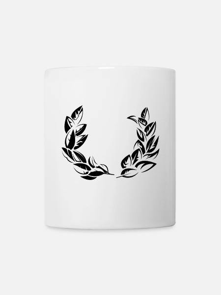 Symboles du symbole de la couronne de laurier laurier - Mug blanc - blanc