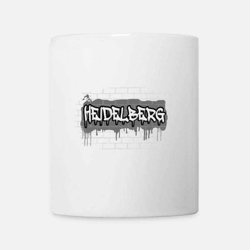Heidelberg Graffiti mit Mauerhintergrund - Tasse - Weiß