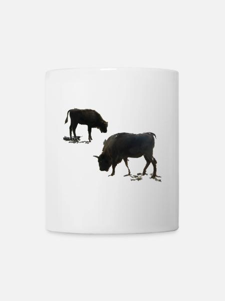 Bison with young animal - Mug - white