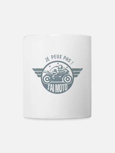 Je peux pas j'ai moto cadeau humour motard motarde - Mug blanc - blanc