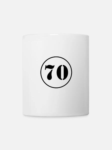 NUMÉRO 70 cadeau d'anniversaire de soixante-dix - Mug blanc - blanc