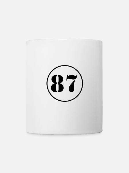 NUMÉRO 87 quatre-vingt-sept cadeau d'anniversaire - Mug blanc - blanc