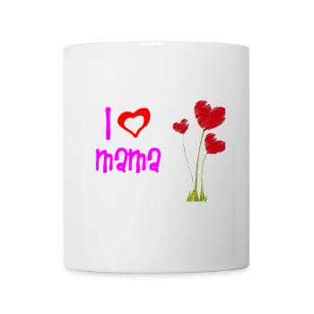 Liebevolles Muttertagsherz Blumendesign - Tasse - Weiß - Vorne