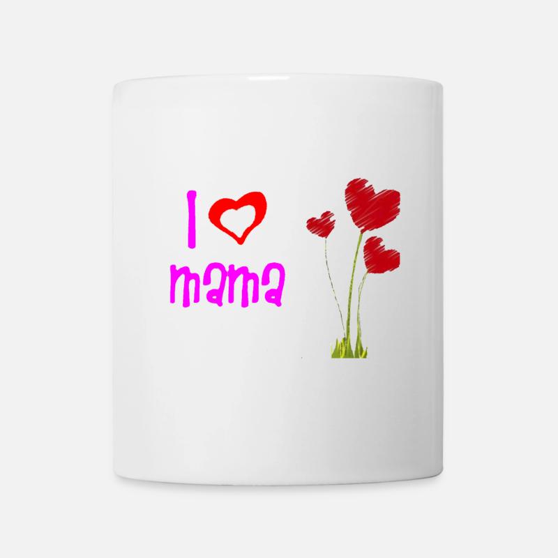 Liebevolles Muttertagsherz Blumendesign - Tasse - Weiß